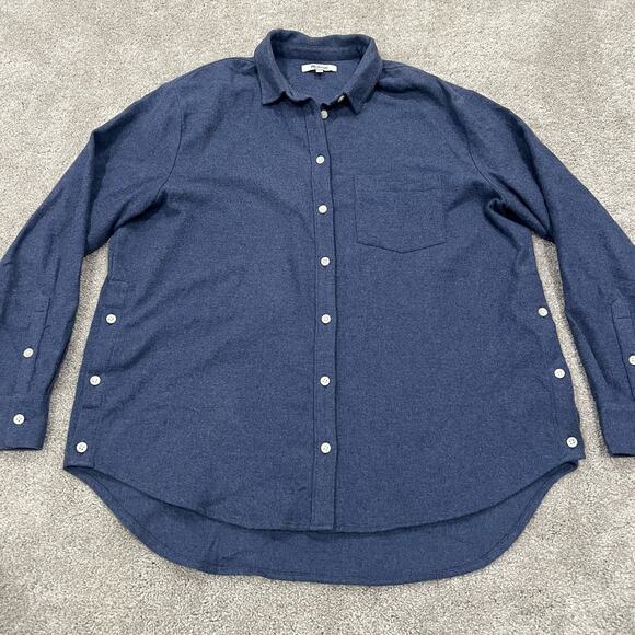 Madewell Women's Cotton Button Down Slate Blue Size‎ Medium - Picture 6 of 8